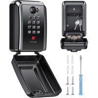 Vewaci Wall-Mounted Key Lock Box with Code, 12 Digit Combination Lock Box for Keys, Large Capacity & Weatherproof Outdoor Lockbox, Key Safe Storage Lock Box for Outside, Home, Office, Garage Vewaci Wall-Mounted Key Lock Box with Code, 12 Digit Combination Lock Box for Keys, Large Capacity & Weatherproof Outdoor Lockbox, Key Safe Storage Lock Box for Outside, Home, Office, Garage