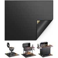Vewaci Non-Curl 48x40 inch Under Grill Mats for Outdoor Grill, Double-Sided Fireproof, Oilproof & Waterproof BBQ Grill Mat, Easy to Clean, Indoor Fire Pit Fireplace Mat, Perfect for Deck/Patio/Lawn