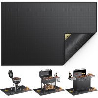 Vewaci Non-Curl 60x40 inch Under Grill Mats for Outdoor Grill, Double-Sided Fireproof, Oilproof & Waterproof BBQ Grill Mat, Easy to Clean, Indoor Fire Pit Fireplace Mat, Perfect for Deck/Patio/Lawn