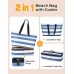 Vewaci Beach Bag with Detachable Cooler, 54L Large Beach Bags Waterproof Sandproof for Women Men, Beach Tote Pool Bag with Zipper for Family, Travel Vacation Essentials(Blue)