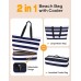 Vewaci Beach Bag with Detachable Cooler, 54L Large Beach Bags Waterproof Sandproof for Women Beach Tote Pool Bag with Zipper for Family, Travel Vacation Essentials (Navy Blue)