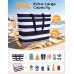 Vewaci Beach Bag with Detachable Cooler, 54L Large Beach Bags Waterproof Sandproof for Women Beach Tote Pool Bag with Zipper for Family, Travel Vacation Essentials (Navy Blue)
