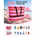 Vewaci Beach Bag with Detachable Cooler, 54L Large Beach Bags Waterproof Sandproof for Women, Beach Tote Pool Bag with Zipper for Family (Pink)
