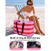 Vewaci Beach Bag with Detachable Cooler, 54L Large Beach Bags Waterproof Sandproof for Women, Beach Tote Pool Bag with Zipper for Family (Pink)