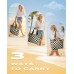 Vewaci 35L Large Beach Bag, Waterproof Sandproof Beach Bags for Women, Beach Tote Pool Bag with Zipper Wet Compartment for Beach, Gym, Daily Commuting, Travel Vacation Essentials (Checkered)