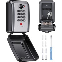 Vewaci Wall-Mounted Key Lock Box, 12 Digit Combination Lock Box for Keys with Resttable Code, Large Capacity & Weatherproof Outdoor Lockbox, Spare Key Safe Storage Lock Box for Home, Office, Garage